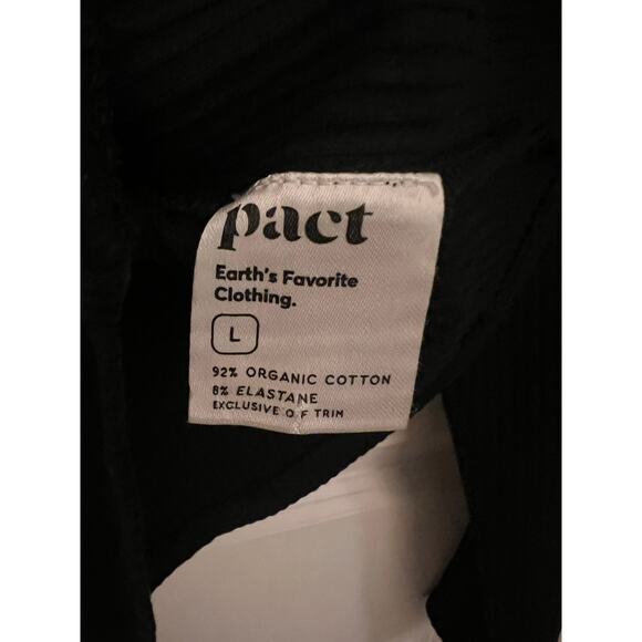 Pact Organic Cotton Refined Rib Long Sleeve Twist Back L Top Black Casual Chic - Picture 4 of 6